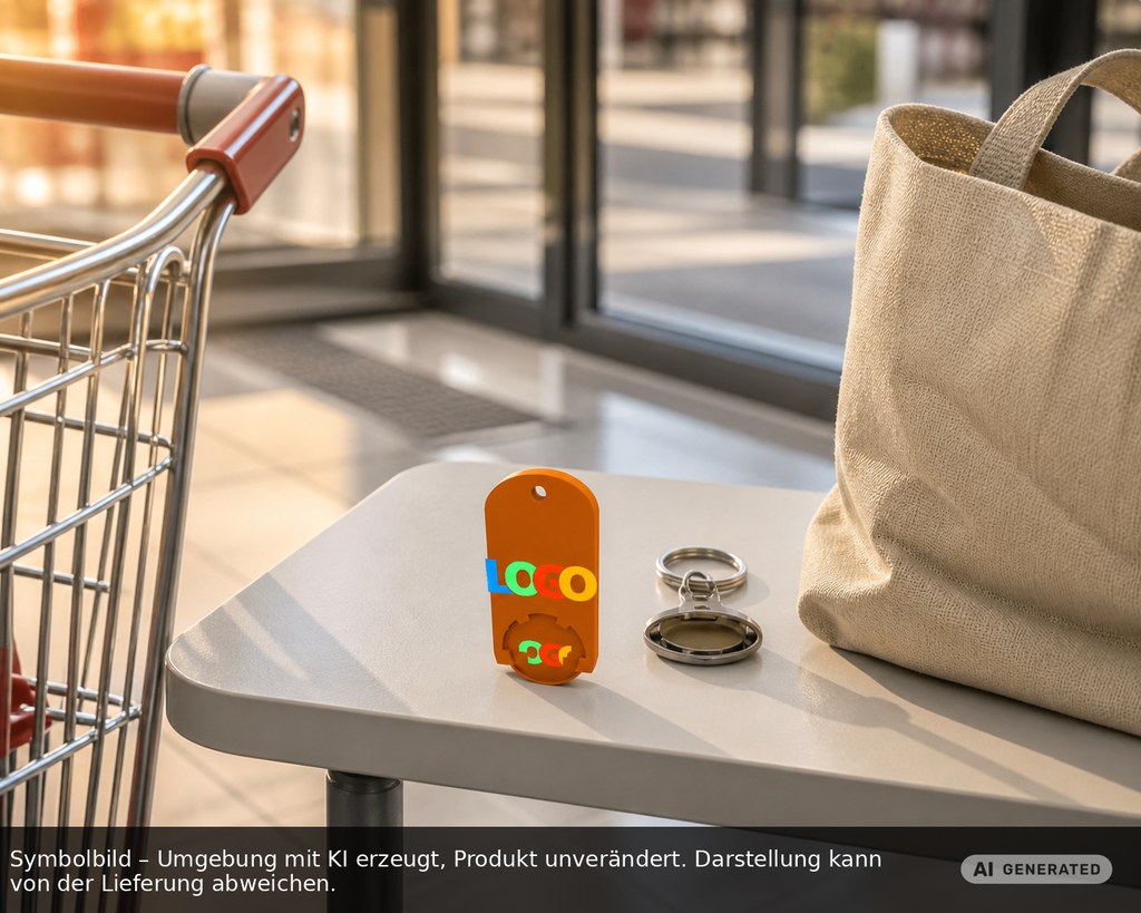 Chiphalter mit 1€-Chip "Alpha" als Werbeartikel mit Logo bedrucken