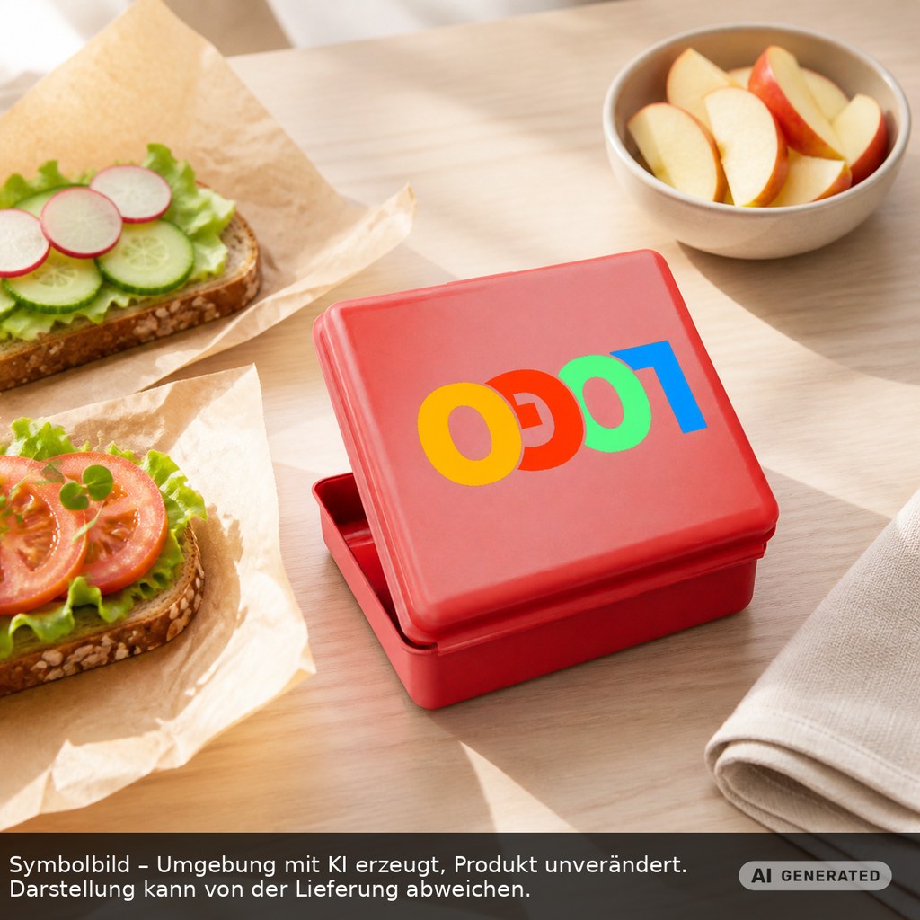 Brotdose, groß als Werbeartikel mit Logo bedrucken